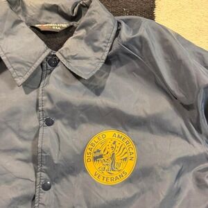 Vintage Sportsmaster Disabled American Veterans Windbreaker Jacket Blue XL